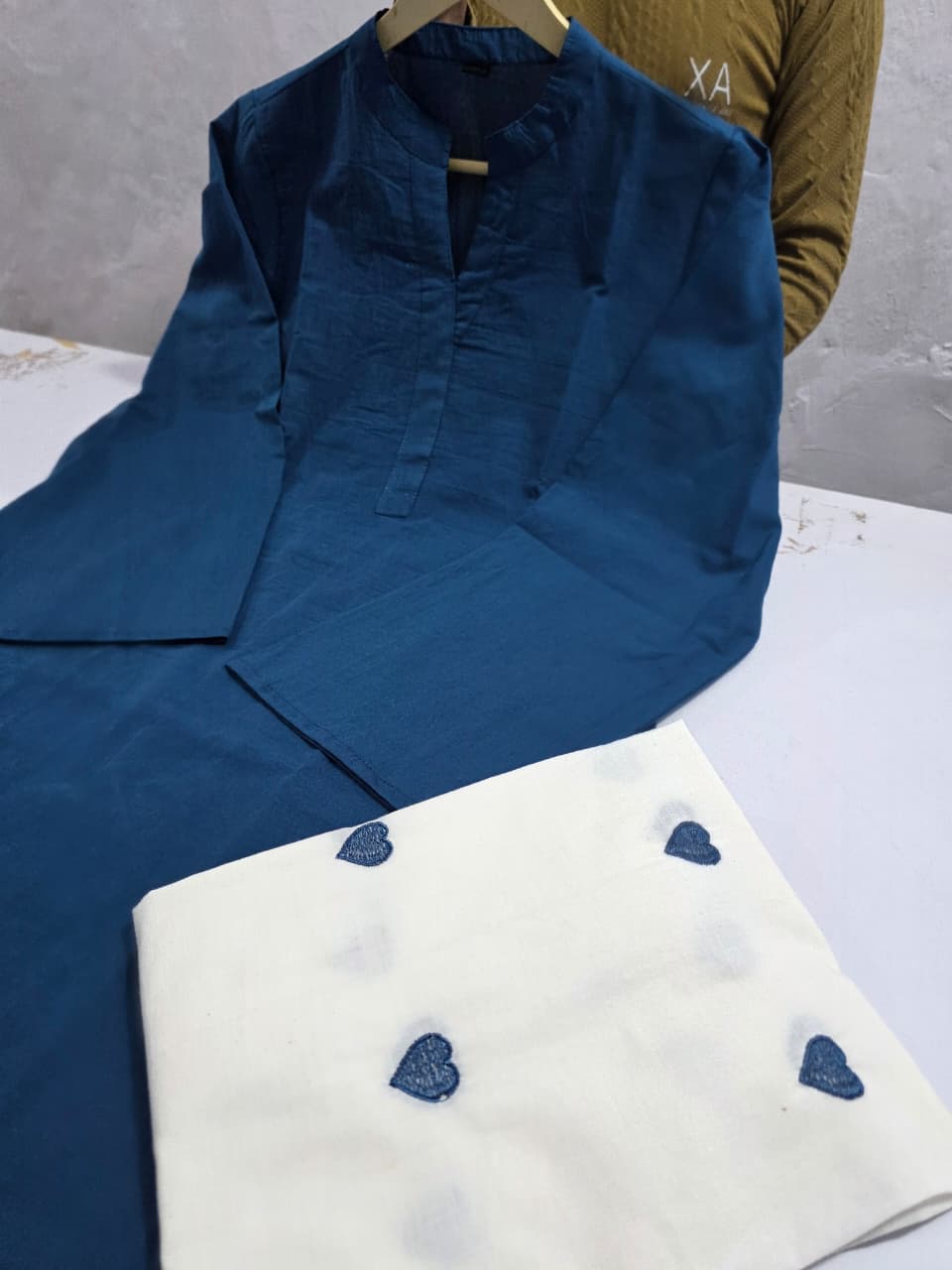 Premium Teal Blue Kurti Palazzo Co-Ord Set