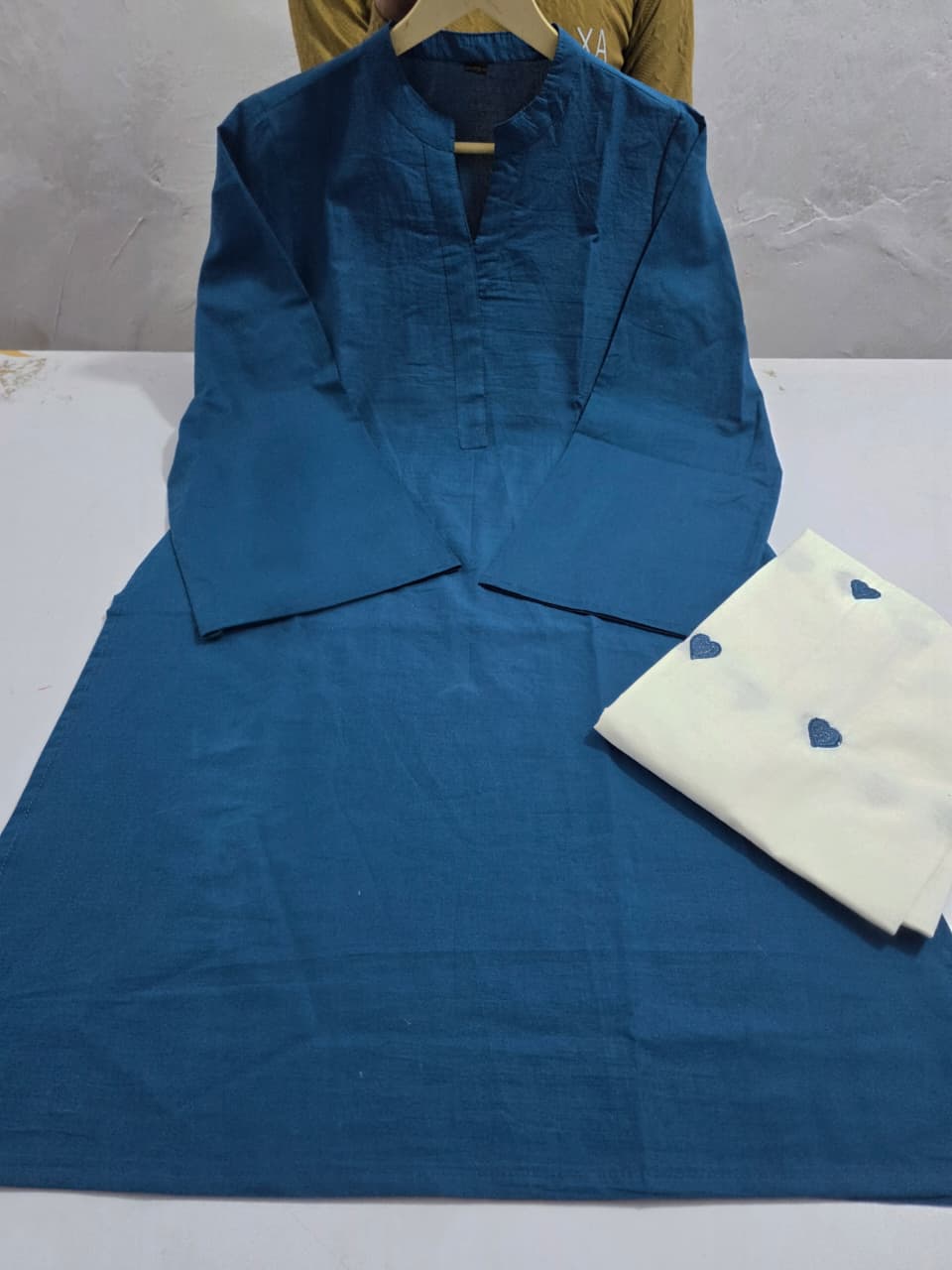 Premium Teal Blue Kurti Palazzo Co-Ord Set