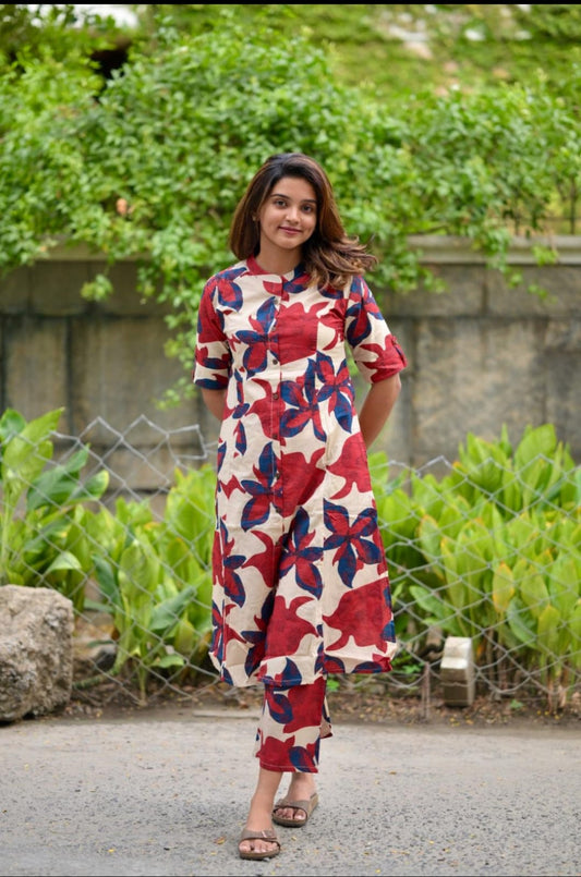 Soch Chic Floral Printed Cotton Co-Ord Set