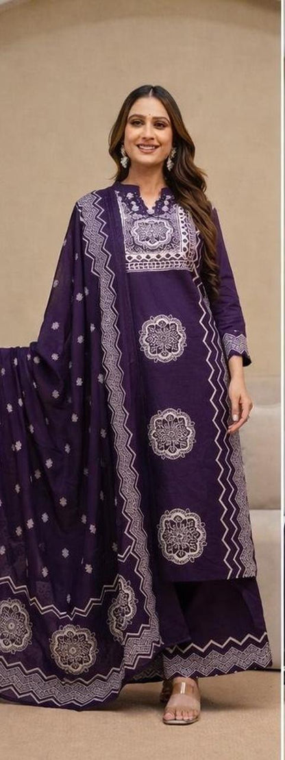 Premium Purple Anarkali Suit Set with Dupatta